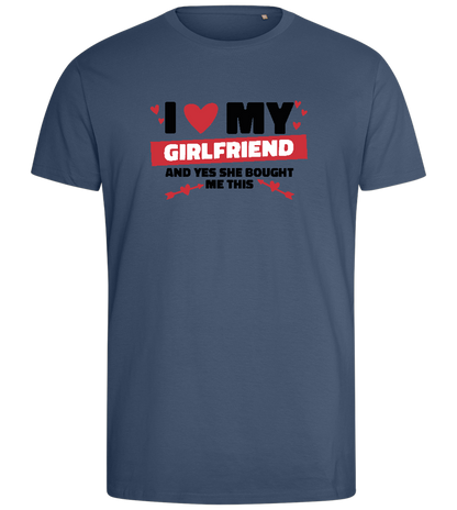 I Love My Girlfriend Design - Comfort men's fitted t-shirt_DENIM_front