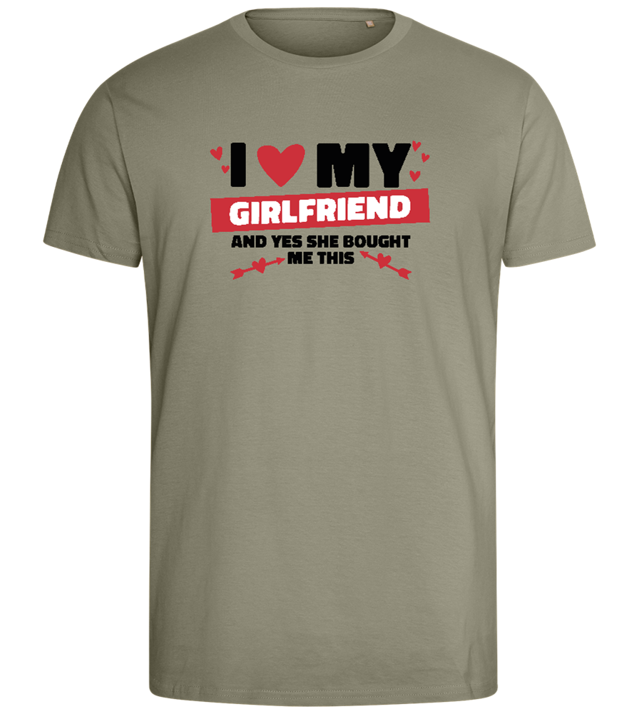 I Love My Girlfriend Design - Comfort men's fitted t-shirt_KHAKI_front