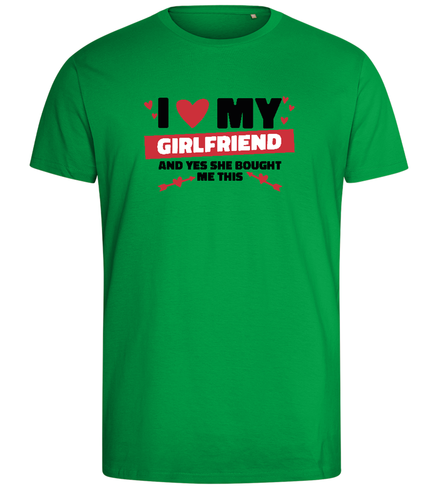 I Love My Girlfriend Design - Comfort men's fitted t-shirt_MEADOW GREEN_front