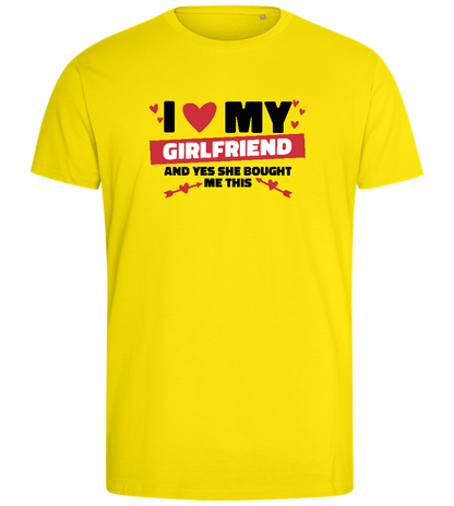 I Love My Girlfriend Design - Comfort men's fitted t-shirt_YELLOW_front