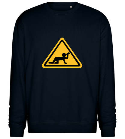 Drunk Warning Sign Design - Comfort Essential Unisex Sweater_BLACK_front