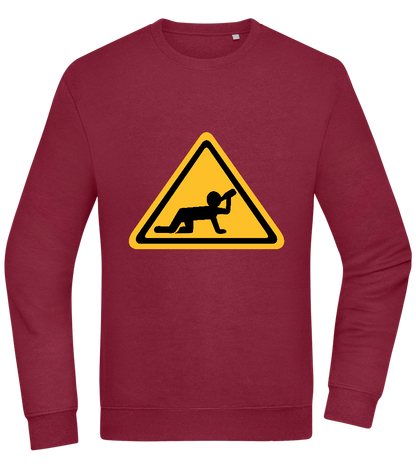 Drunk Warning Sign Design - Comfort Essential Unisex Sweater_BORDEAUX_front