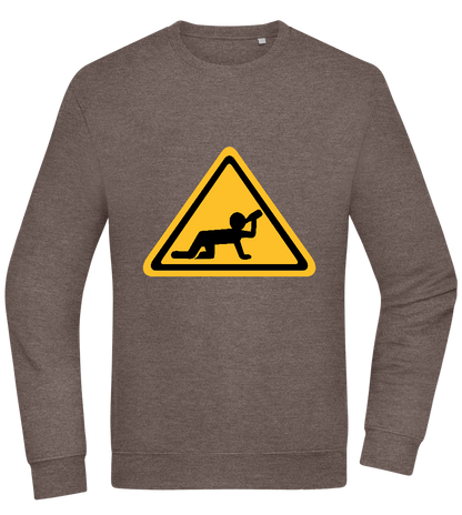 Drunk Warning Sign Design - Comfort Essential Unisex Sweater_CHARCOAL CHIN_front