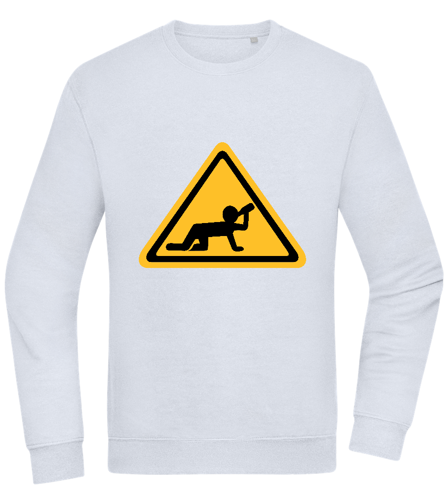 Drunk Warning Sign Design - Comfort Essential Unisex Sweater_CREAMY BLUE_front