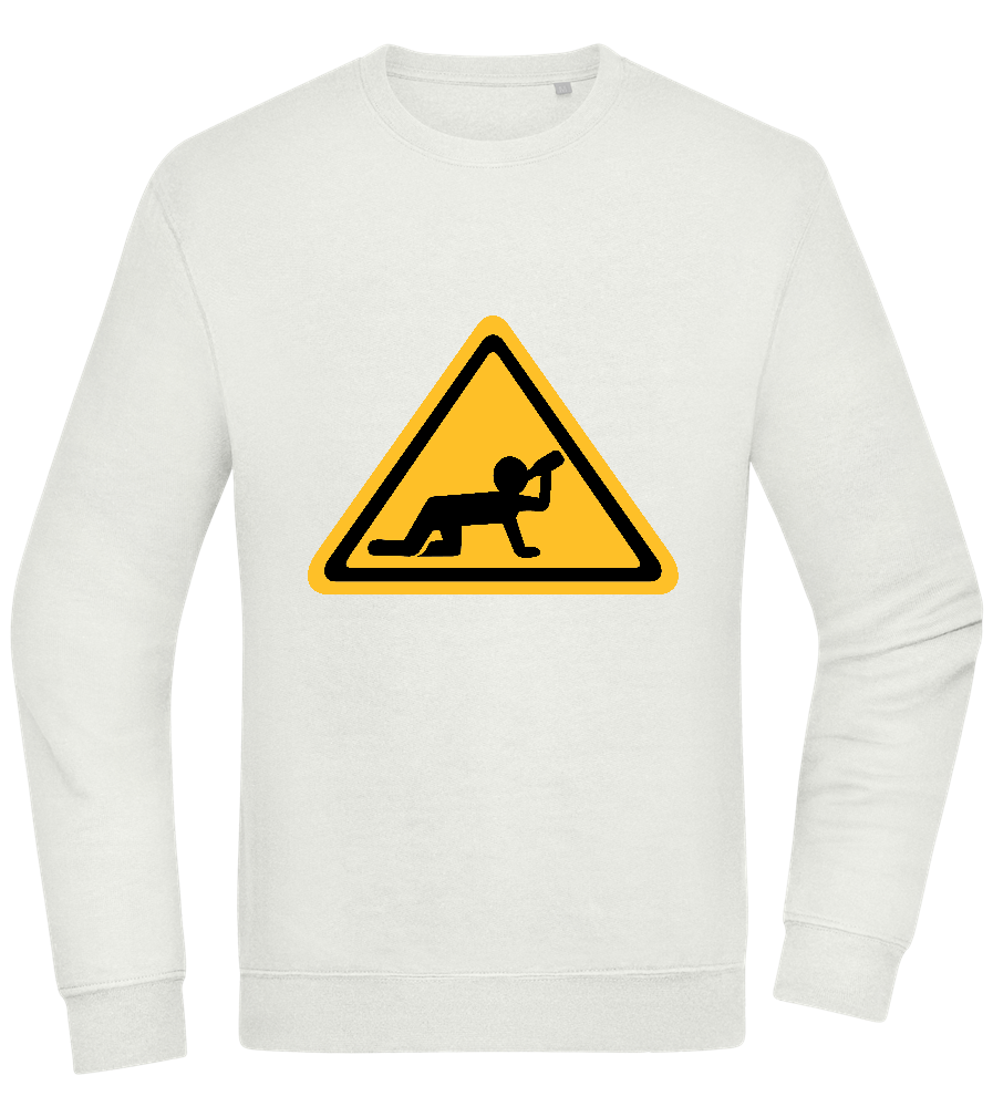 Drunk Warning Sign Design - Comfort Essential Unisex Sweater_CREAMY GREEN_front