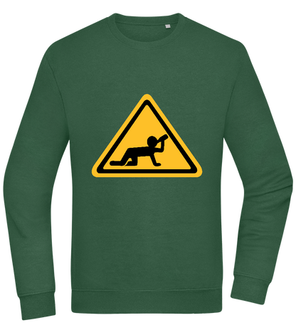 Drunk Warning Sign Design - Comfort Essential Unisex Sweater_GREEN BOTTLE_front