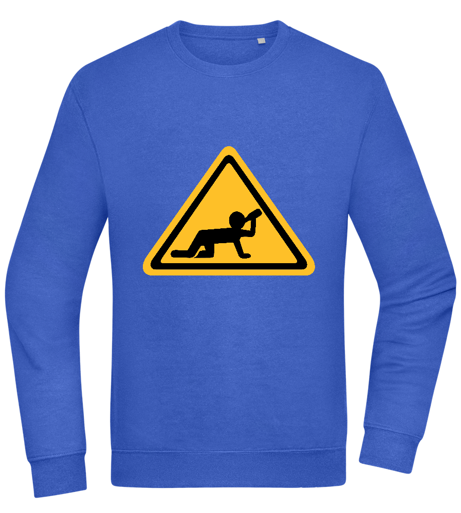 Drunk Warning Sign Design - Comfort Essential Unisex Sweater_ROYAL_front