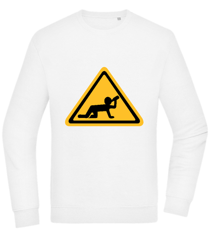 Drunk Warning Sign Design - Comfort Essential Unisex Sweater_WHITE_front