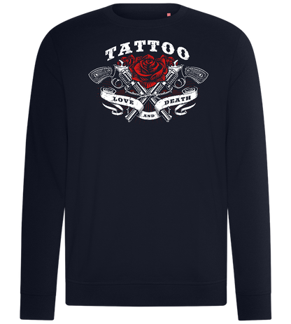 Tattoo Love Death Design - Comfort unisex sweater_FRENCH NAVY_front