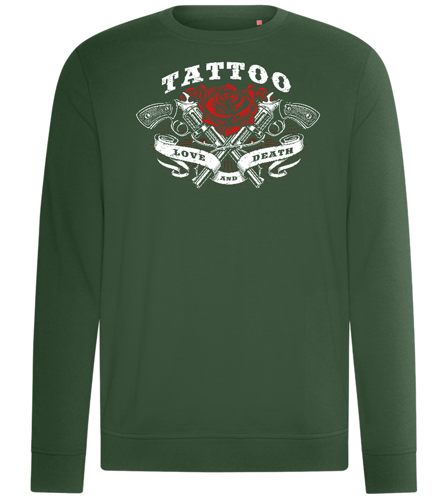 Tattoo Love Death Design - Comfort unisex sweater_GREEN BOTTLE_front