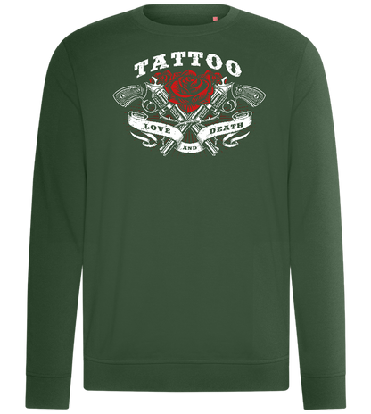 Tattoo Love Death Design - Comfort unisex sweater_GREEN BOTTLE_front