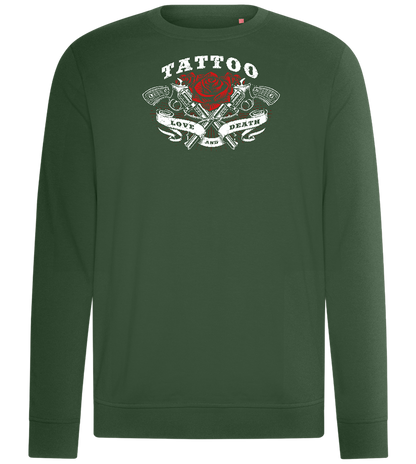 Tattoo Love Death Design - Comfort unisex sweater_GREEN BOTTLE_front