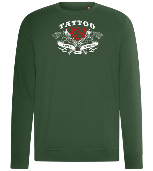 Tattoo Love Death Design - Comfort unisex sweater_GREEN BOTTLE_front