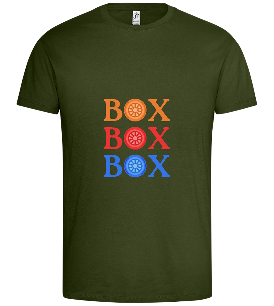 Box Box Box Design - Premium men's t-shirt_ARMY_front