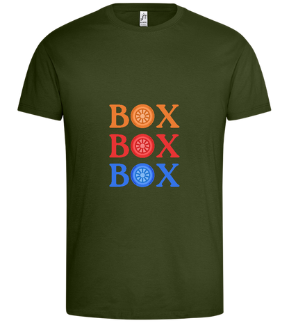 Box Box Box Design - Premium men's t-shirt_ARMY_front