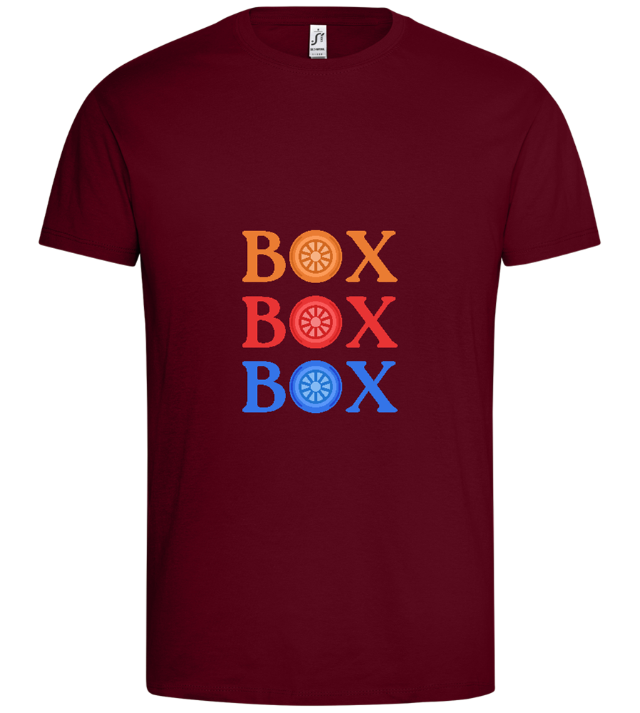 Box Box Box Design - Premium men's t-shirt_CHILE_front