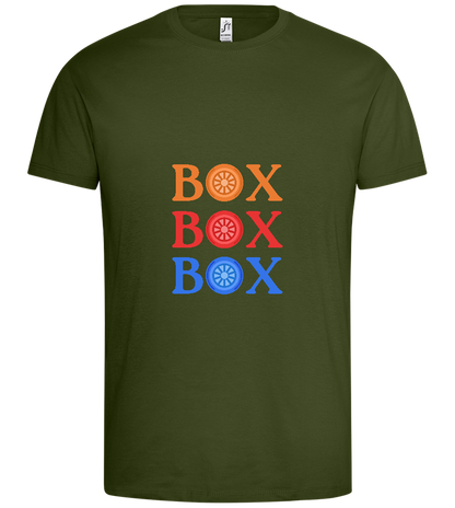 Box Box Box Design - Premium men's t-shirt_DARK KHAKI_front