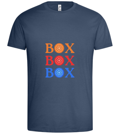 Box Box Box Design - Premium men's t-shirt_DENIM_front