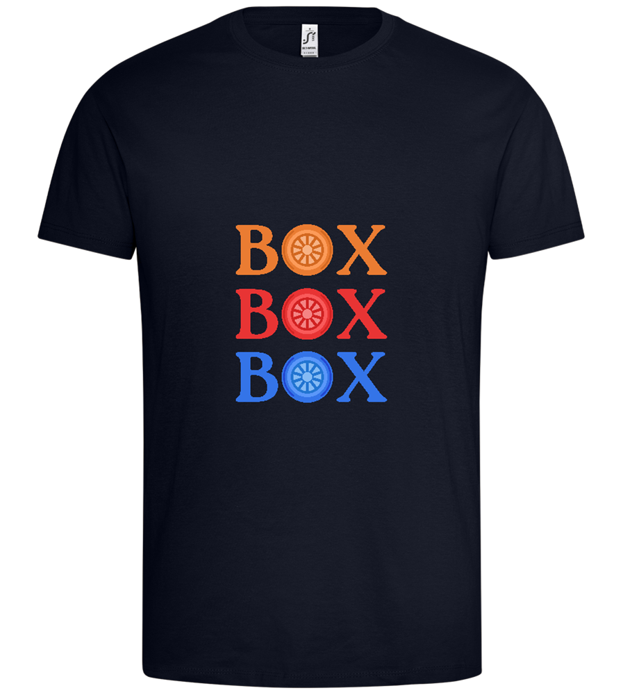 Box Box Box Design - Premium men's t-shirt_FRENCH NAVY_front