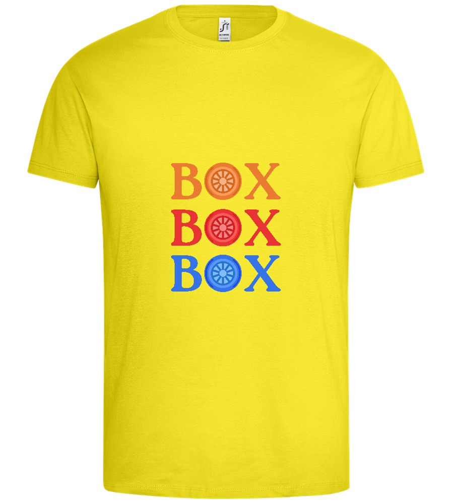 Box Box Box Design - Premium men's t-shirt_LEMON_front