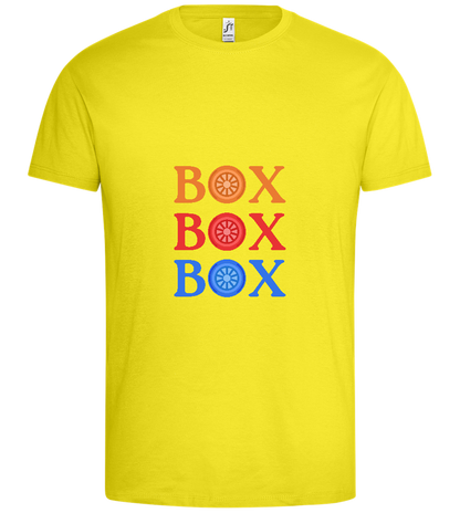 Box Box Box Design - Premium men's t-shirt_LEMON_front