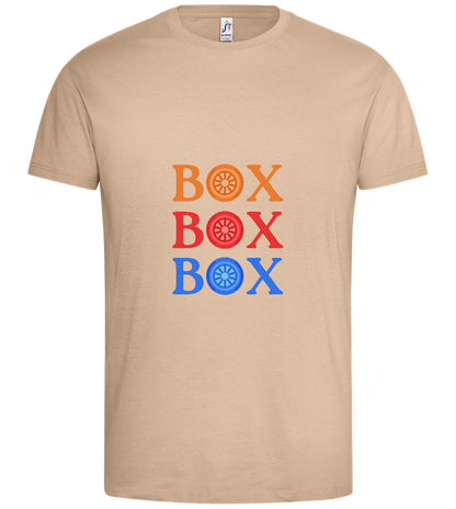 Box Box Box Design - Premium men's t-shirt_SAND_front