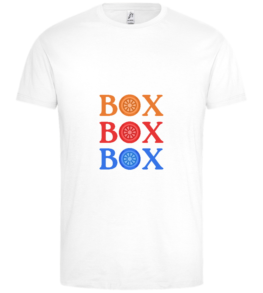 Box Box Box Design - Premium men's t-shirt_WHITE_front