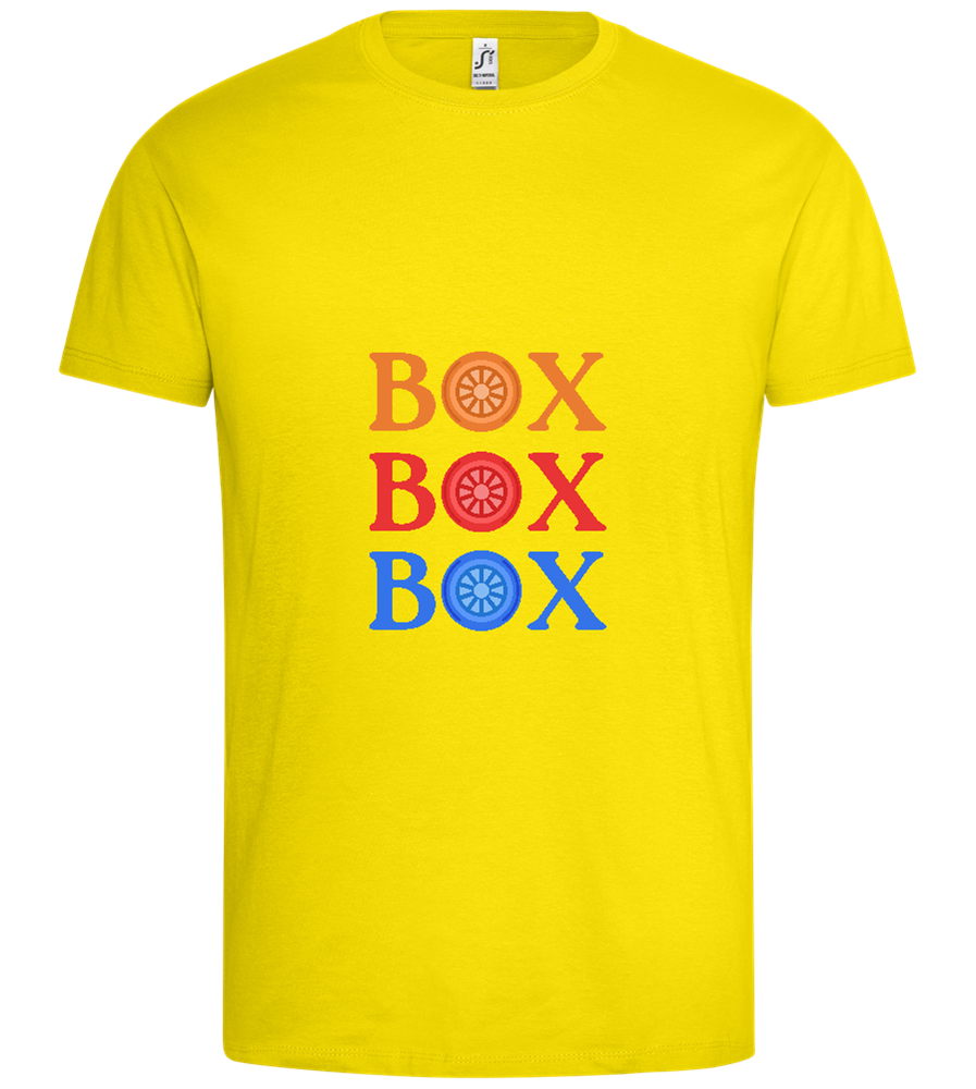 Box Box Box Design - Premium men's t-shirt_YELLOW_front