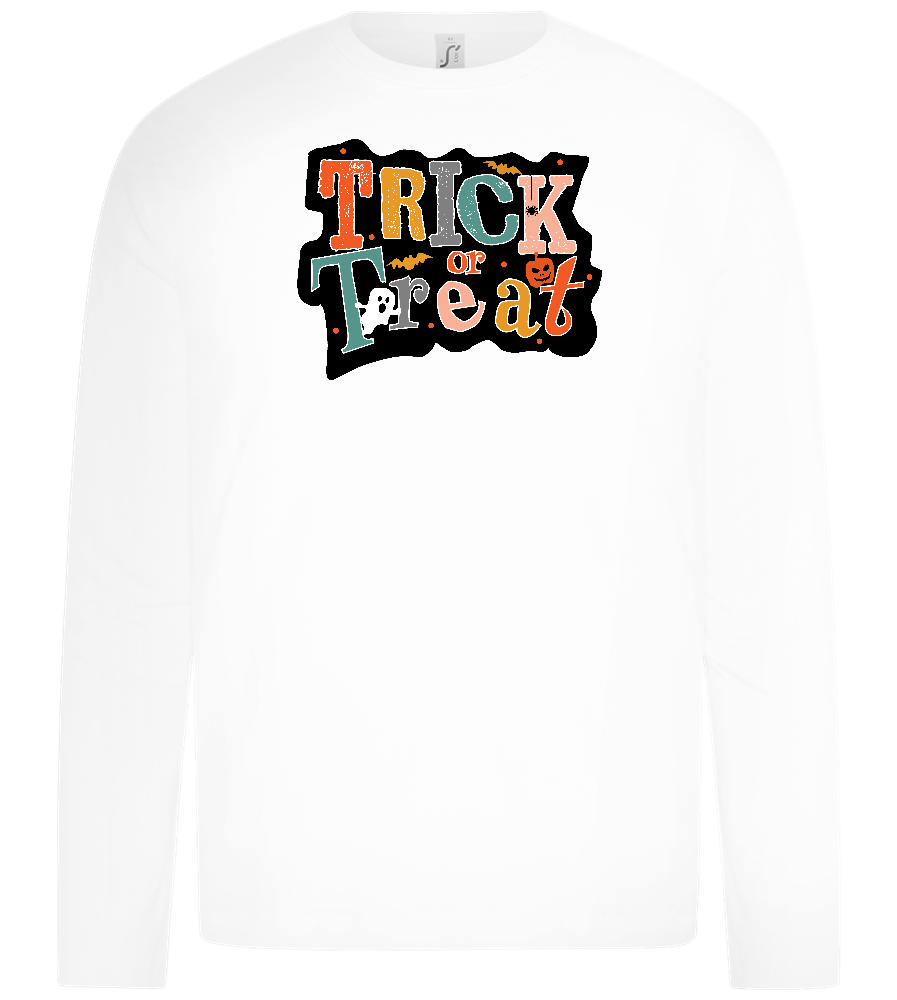 Spooky Trick or Treat Design - Premium kids long sleeve t-shirt_WHITE_front