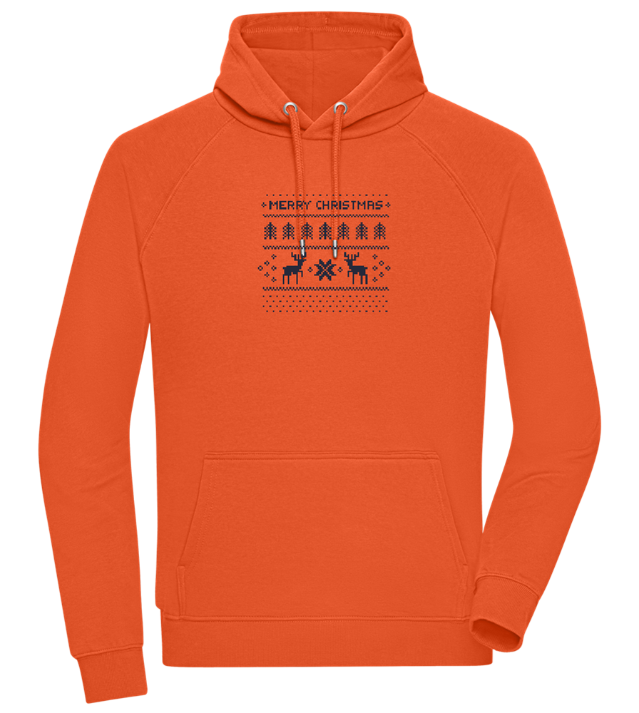 8-Bit Christmas Design - Comfort unisex hoodie_BURNT ORANGE_front