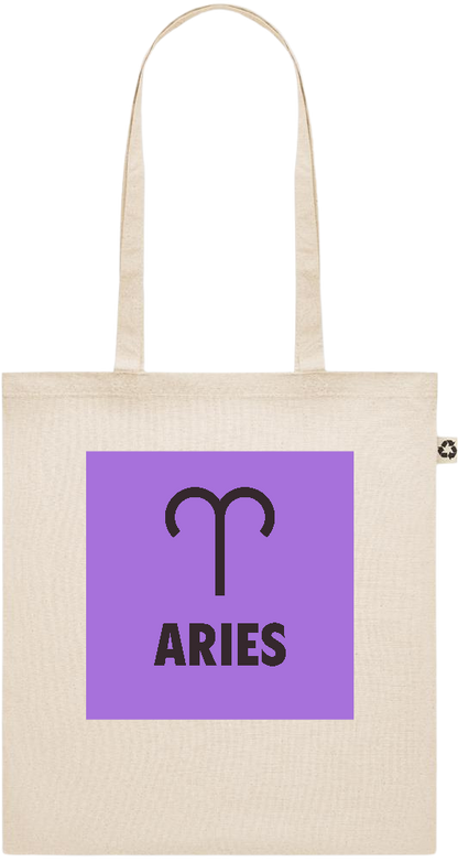 Zodiac Aries Design - Recycled cotton shopping bag_BEIGE_front