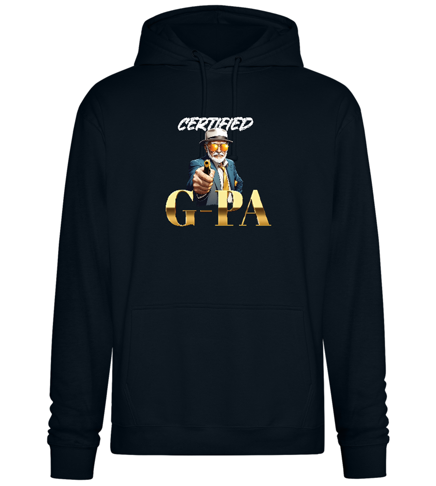 Certified G-Pa Design - Premium Essential Unisex Hoodie_BLACK_front