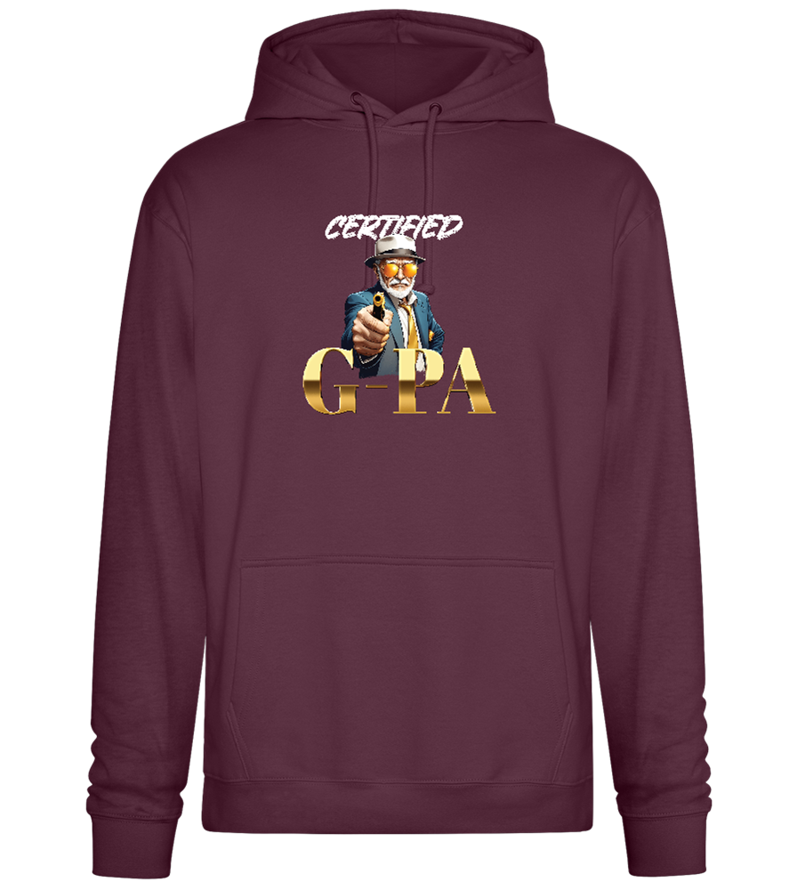 Certified G-Pa Design - Premium Essential Unisex Hoodie_BORDEAUX_front