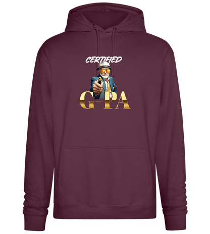 Certified G-Pa Design - Premium Essential Unisex Hoodie_BORDEAUX_front