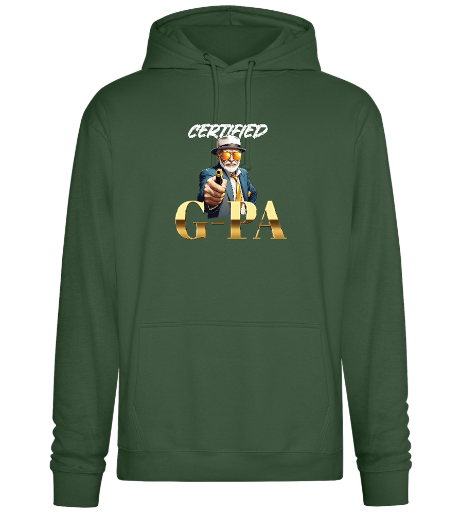 Certified G-Pa Design - Premium Essential Unisex Hoodie_GREEN BOTTLE_front