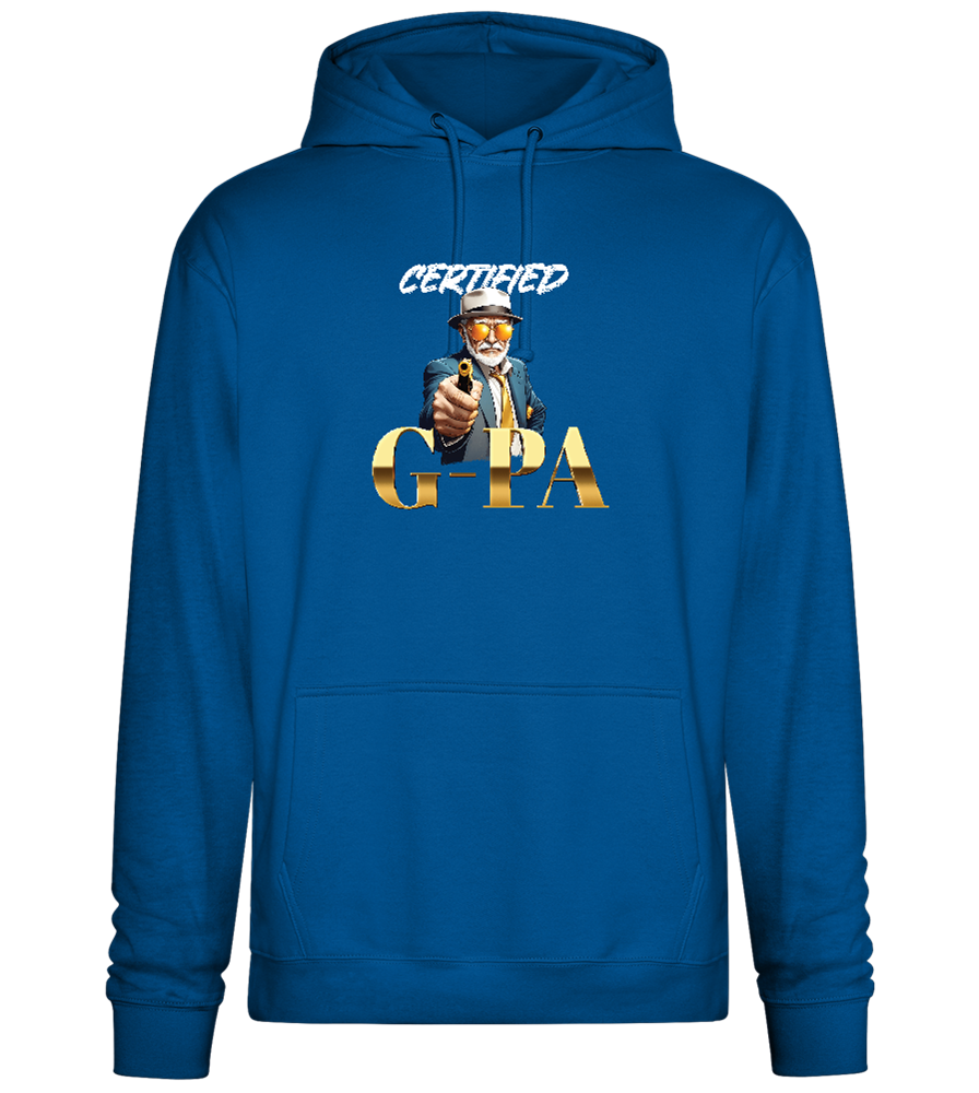 Certified G-Pa Design - Premium Essential Unisex Hoodie_ROYAL_front