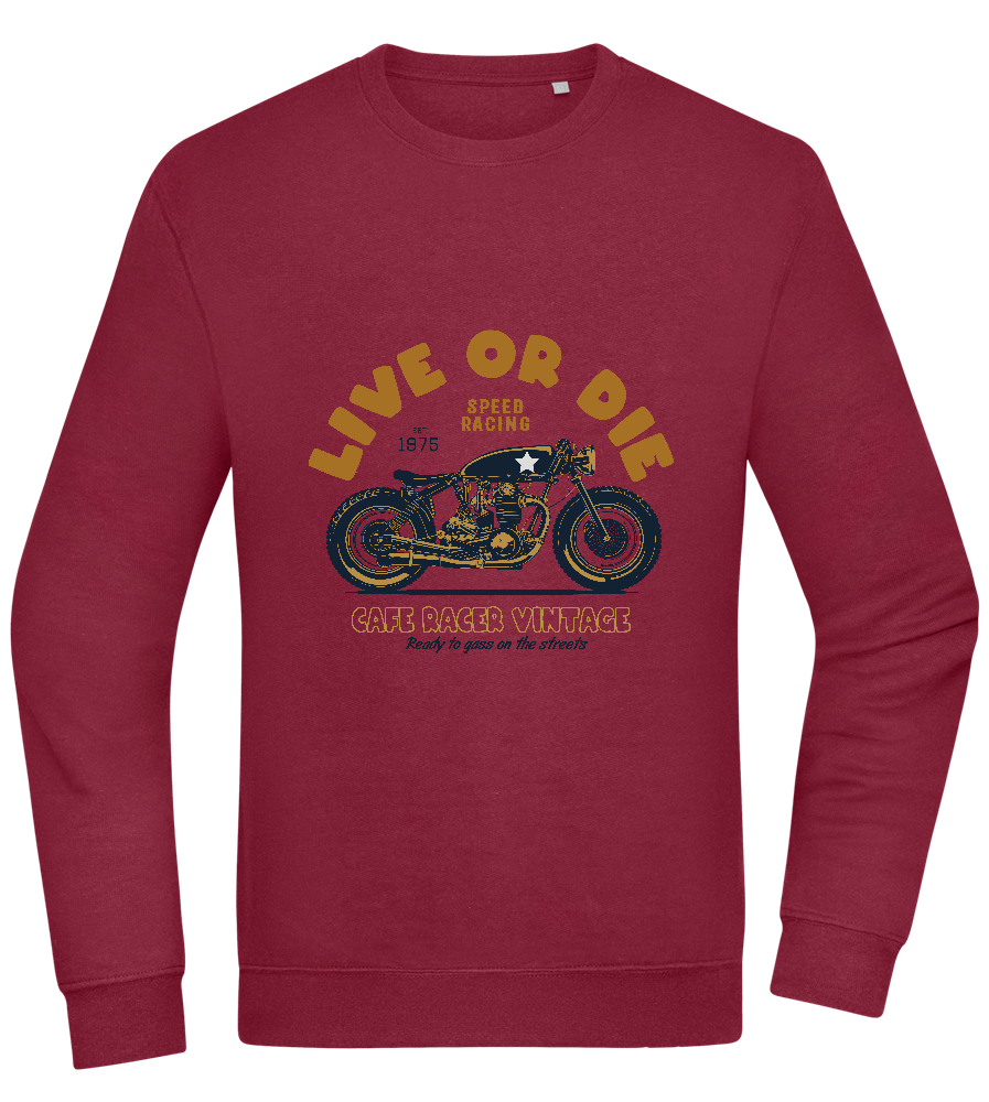 Cafe Racer Motor Design - Comfort Essential Unisex Sweater_BORDEAUX_front