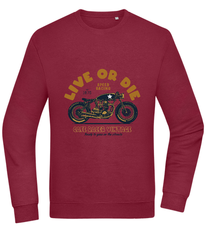 Cafe Racer Motor Design - Comfort Essential Unisex Sweater_BORDEAUX_front