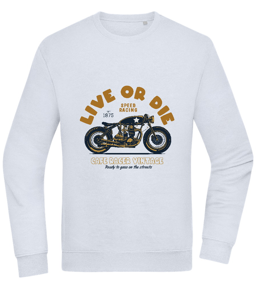 Cafe Racer Motor Design - Comfort Essential Unisex Sweater_CREAMY BLUE_front