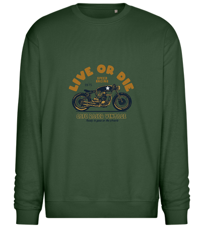 Cafe Racer Motor Design - Comfort Essential Unisex Sweater_GREEN BOTTLE_front