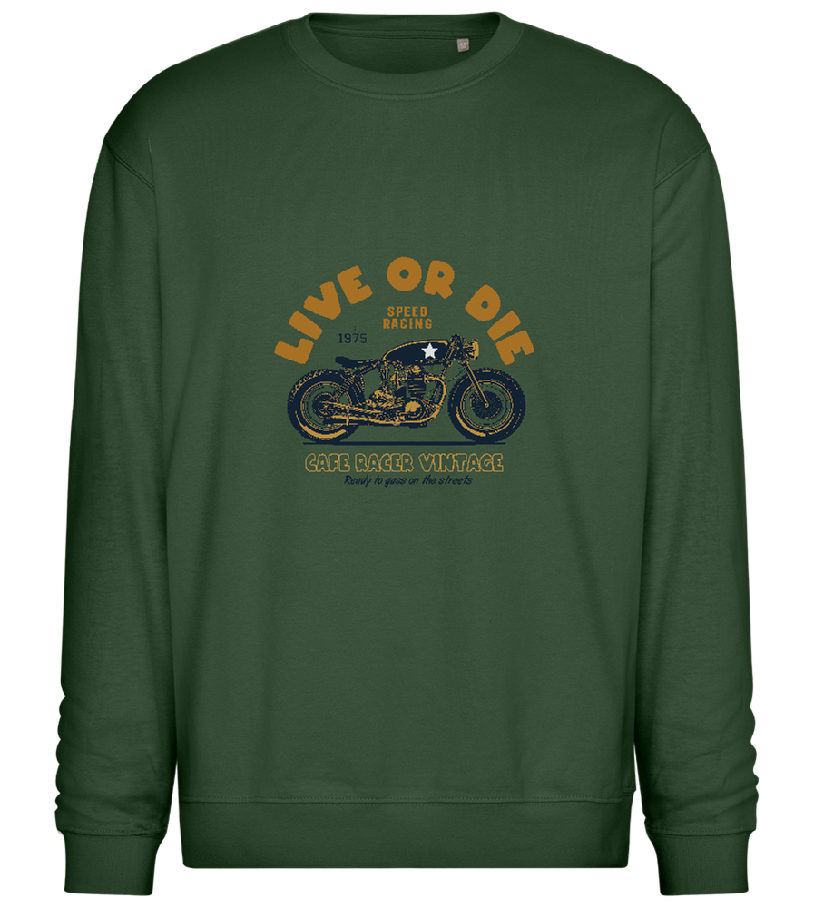 Cafe Racer Motor Design - Comfort Essential Unisex Sweater_GREEN BOTTLE_front