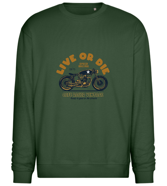 Cafe Racer Motor Design - Comfort Essential Unisex Sweater_GREEN BOTTLE_front