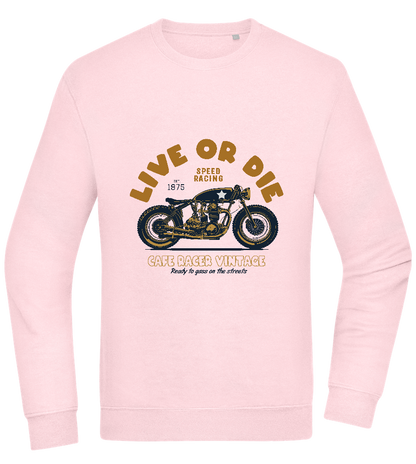 Cafe Racer Motor Design - Comfort Essential Unisex Sweater_LIGHT PEACH ROSE_front