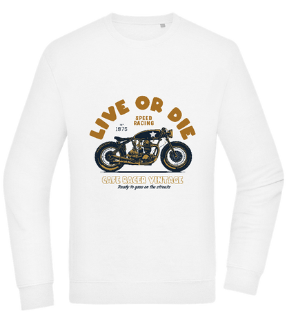 Cafe Racer Motor Design - Comfort Essential Unisex Sweater_WHITE_front