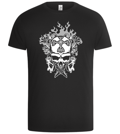 Burning Skull Design - Basic Unisex T-Shirt_DEEP BLACK_front