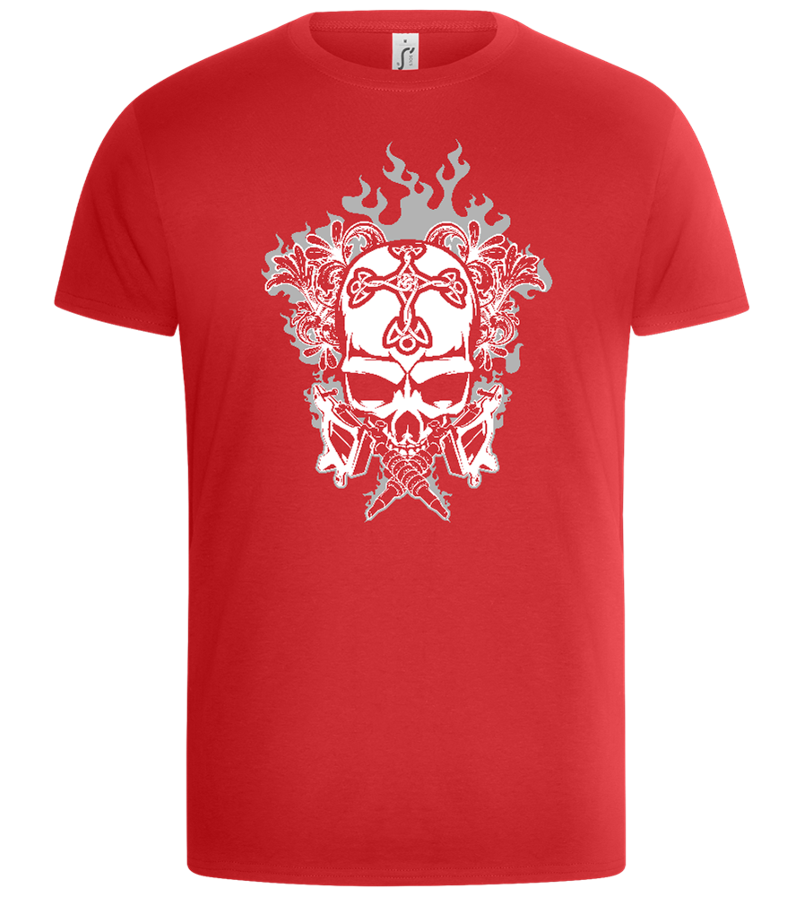 Burning Skull Design - Basic Unisex T-Shirt_RED_front