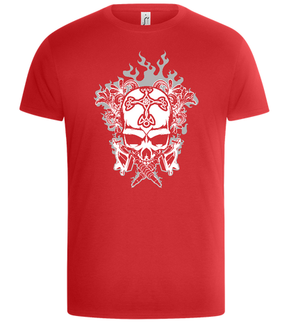 Burning Skull Design - Basic Unisex T-Shirt_RED_front