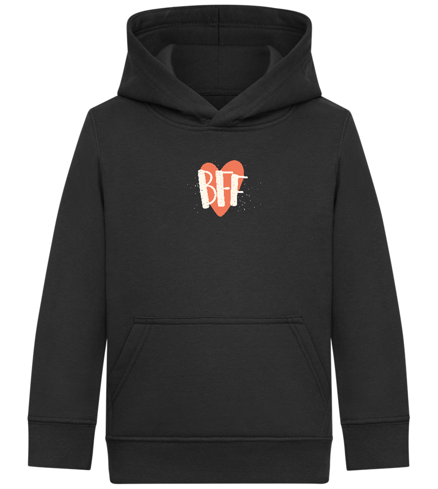 BFF Heart Design - Comfort Kids Hoodie_BLACK_front