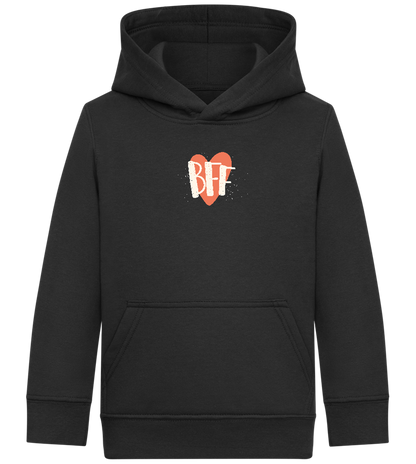 BFF Heart Design - Comfort Kids Hoodie_BLACK_front