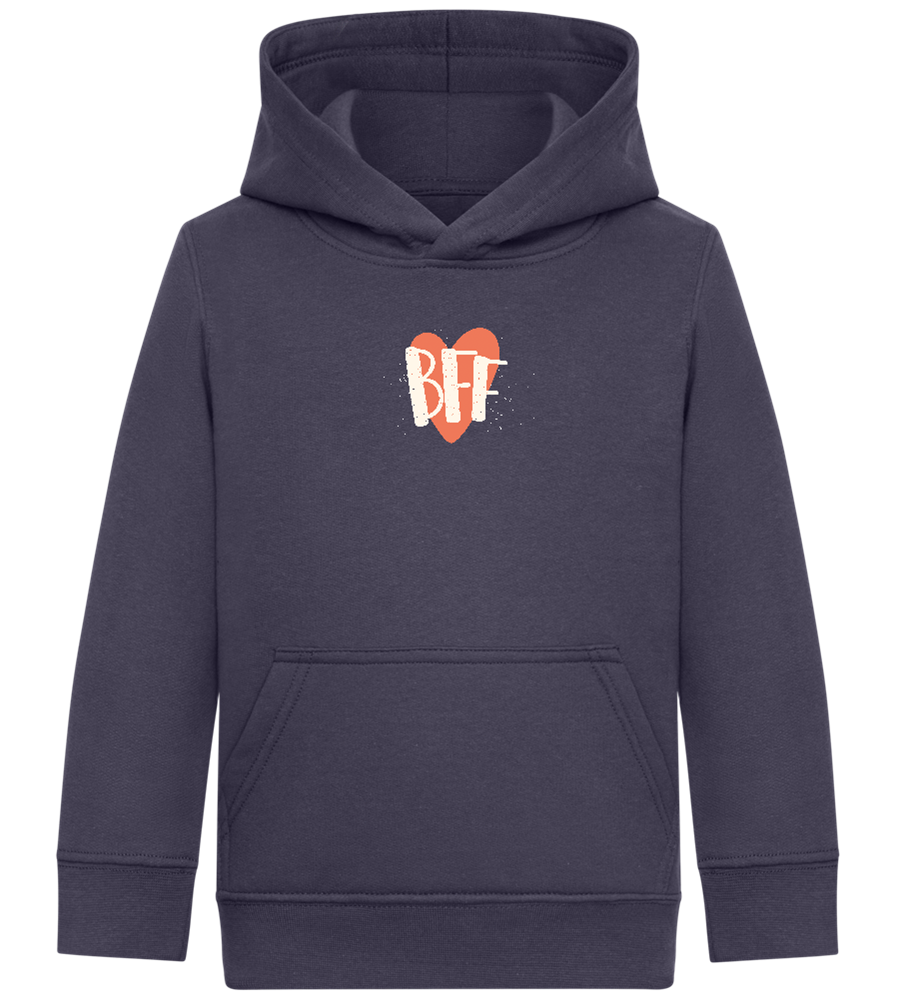 BFF Heart Design - Comfort Kids Hoodie_FRENCH NAVY_front